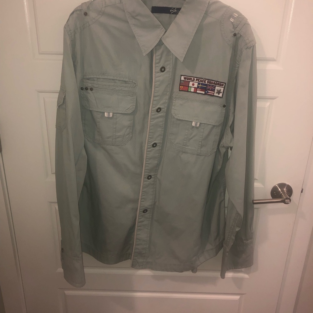 7 For All Mankind Light Shirt with Flag Patch